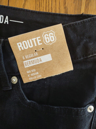 Route 66 Bermuda Size 6 Black Ripped Jean Shorts